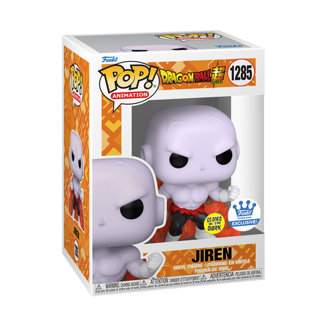 Funko Pop! Animation Jiren glow figure from Dragon Ball Super, exclusive vinyl collectible with vibrant details and dynamic pose
