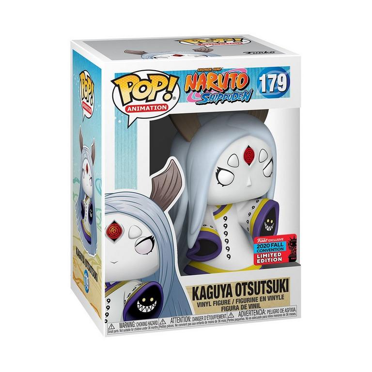 Funko Pop! Animation Naruto Shippuden Kaguya Otsutsuki figure from 2020 Fall Convention, in box with shared exclusive sticker.