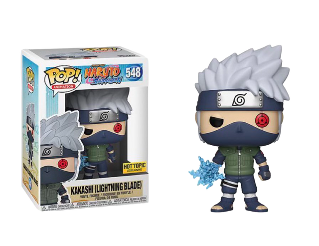 Funko Pop! Animation Naruto Shippuden Kakashi Lightning Blade figure by Shak's Pop Shop, with box imperfection.
