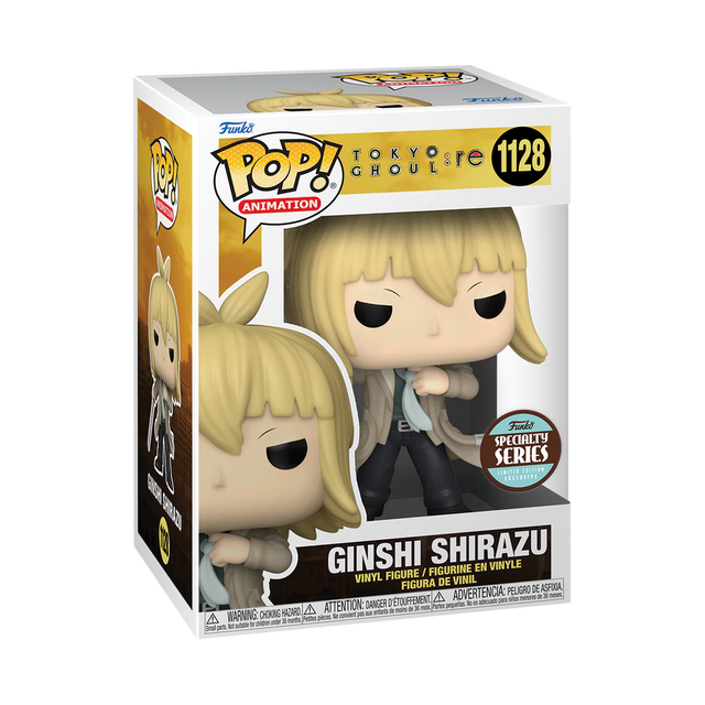 Funko Pop! Animation Tokyo Ghoul:re Shirazu figure, Specialty Series exclusive, featuring detailed design and collectible style.