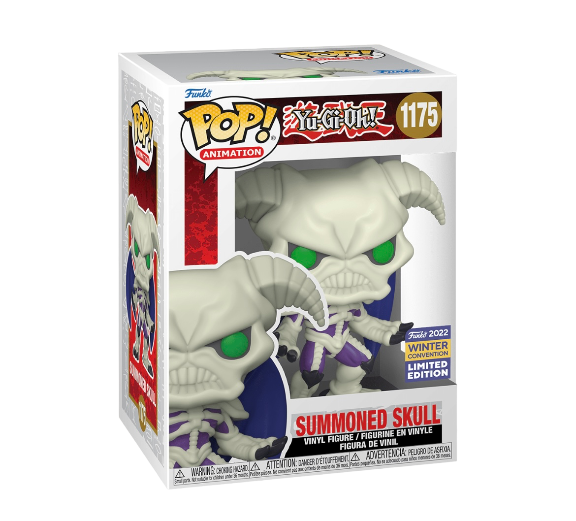 Funko Pop! Animation Yu-Gi-Oh! Summoned Skull figure, exclusive shared Winter Convention collectible, from Shak's Pop Shop.