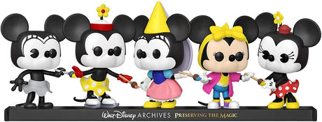 Funko Pop! Disney Minnie Mouse 5-pack figures from Shak's Pop Shop, featuring collectible Minnie Mouse characters.