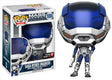 Funko Pop! Games: Mass Effect Andromeda Sara Ryder masked figure, exclusive collectible by Shak's Pop Shop, detailed figure with helmet.