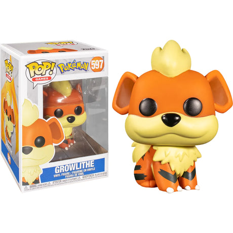 Funko Pop! Games Pokémon Growlithe figure, collectible vinyl toy with detailed design and vibrant colors.