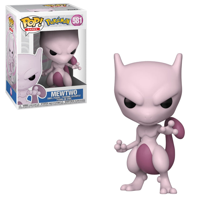 Funko Pop! Games Pokémon Mewtwo figure, collectible vinyl toy with detailed purple and gray design, from Shak's Pop Shop.