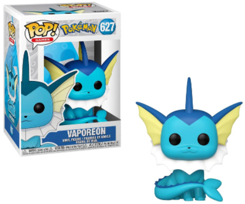 Funko Pop! Games Pokémon Vaporeon figure, featuring a stylized vinyl collectible with vibrant colors and detailed design.