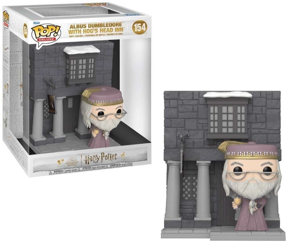 Funko Pop! Harry Potter Albus Dumbledore figure with Hog's Head Inn backdrop, collectible toy from Shak's Pop Shop