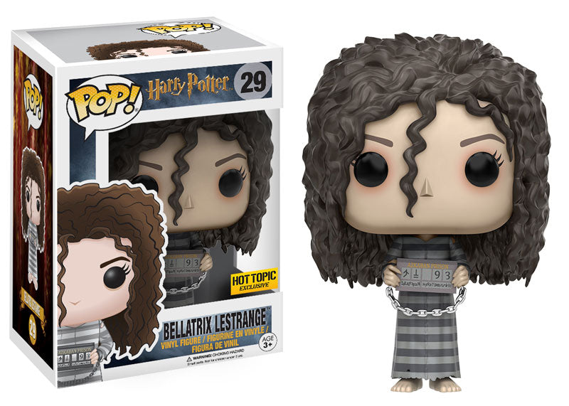 Funko Pop! Harry Potter Bellatrix Lestrange Prisoner figure from Shak's Pop Shop, featuring her dark hair and detailed costume.