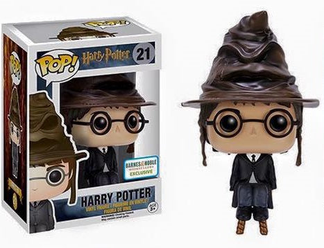 Funko Pop! Harry Potter with Sorting Hat figure from Shak's Pop Shop, Barnes & Noble exclusive, featuring Harry in wizard attire.