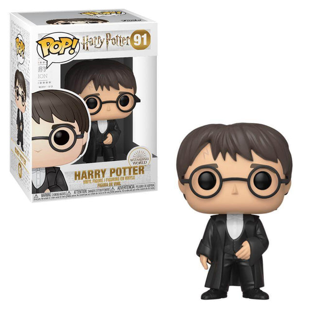 Funko Pop! Harry Potter Yule Ball figure by Shak's Pop Shop, featuring Harry in his Yule Ball outfit with detailed costume and accessories.