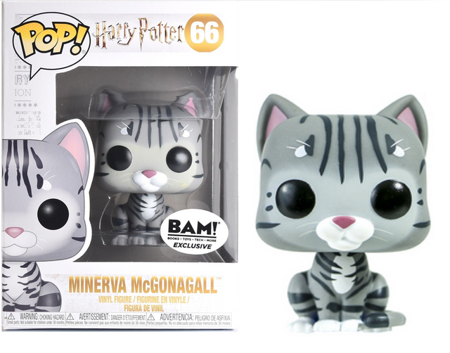 Funko Pop! Harry Potter Minerva McGonagall in cat form, BAM exclusive figure from Shak's Pop Shop with detailed costume and feline features.