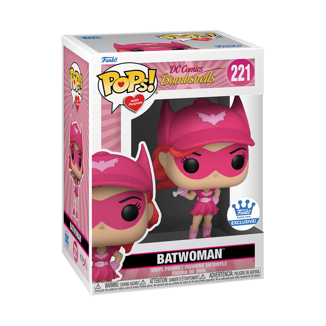 Funko Pop! Heroes Batwoman figure for Breast Cancer awareness, exclusive collectible from Shak's Pop Shop.
