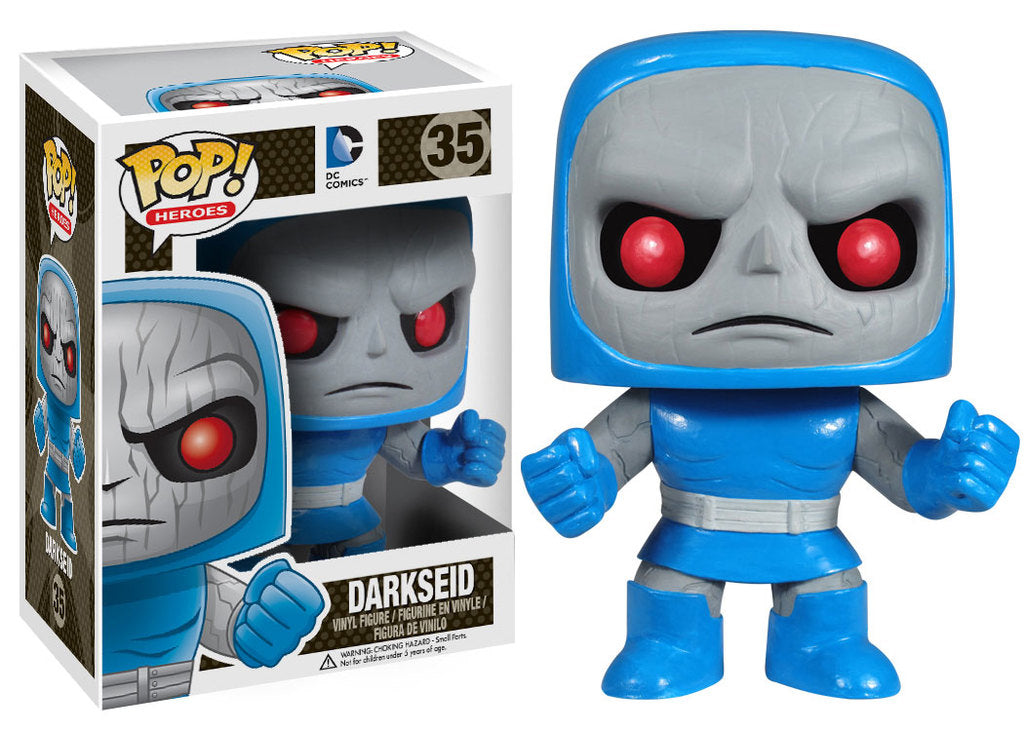 Funko Pop! Heroes DC Comics Darkseid figure, stylized vinyl collectible with detailed features and iconic costume.