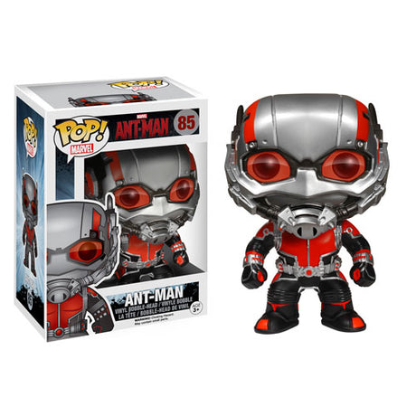 Funko Pop! Marvel Ant-Man figure with detailed costume and helmet, displayed standing with a clear background.