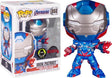 Funko Pop! Marvel Avengers End Game Iron Patriot figure in original box, collectible vinyl toy featuring detailed armor and helmet.