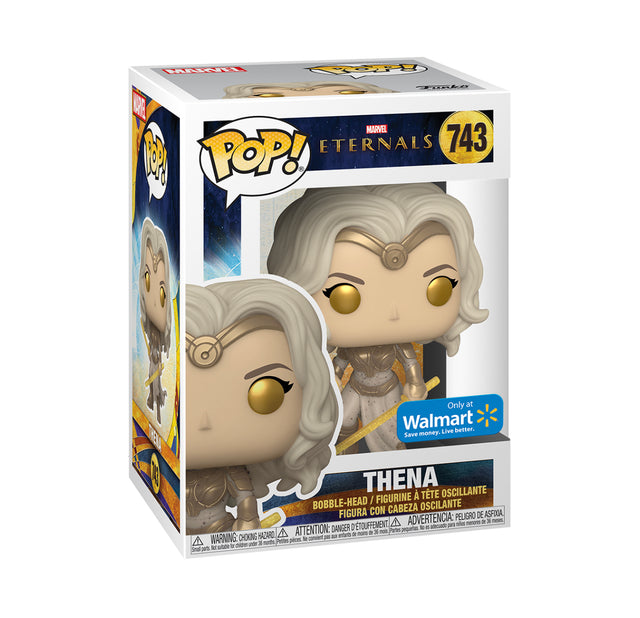Funko Pop! Marvel Eternals Thena figure, Walmart Exclusive, featuring detailed design and vibrant colors from Shak's Pop Shop.