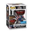 Funko Pop! Marvel Falcon and The Winter Soldier Captain America figure, collectible toy with detailed features and vibrant colors.