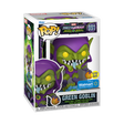 Funko Pop! Marvel Monster Hunters Green Goblin glow figure with box imperfection, collectible toy from Shak's Pop Shop.