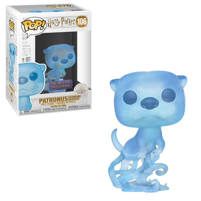 Funko Pop! Movies Hermione Granger Patronus figure from Harry Potter, featuring her with a glowing Patronus in her hand.