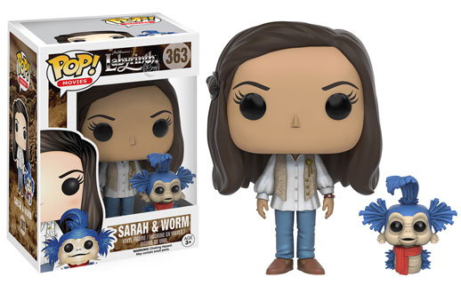 Funko Pop! Movies Labyrinth Sarah and Worm figures, with box imperfection, collectible vinyl figures by Shak's Pop Shop
