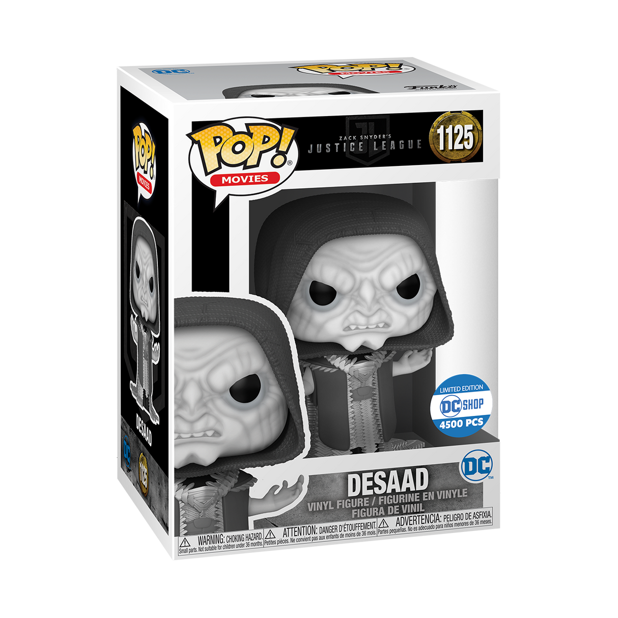 Metallic Desaad Funko Pop! figure from Zack Snyder's DC Justice League, featuring detailed design and collectible appeal.