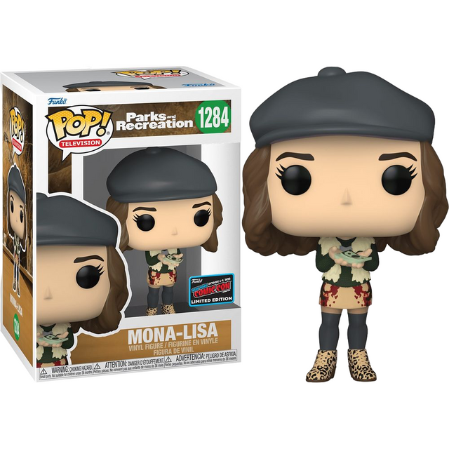 Funko Pop! Television: Parks & Rec Mona Lisa Saperstein figure with NYCC 2022 con sticker, detailed collectible toy from Shak's Pop Shop