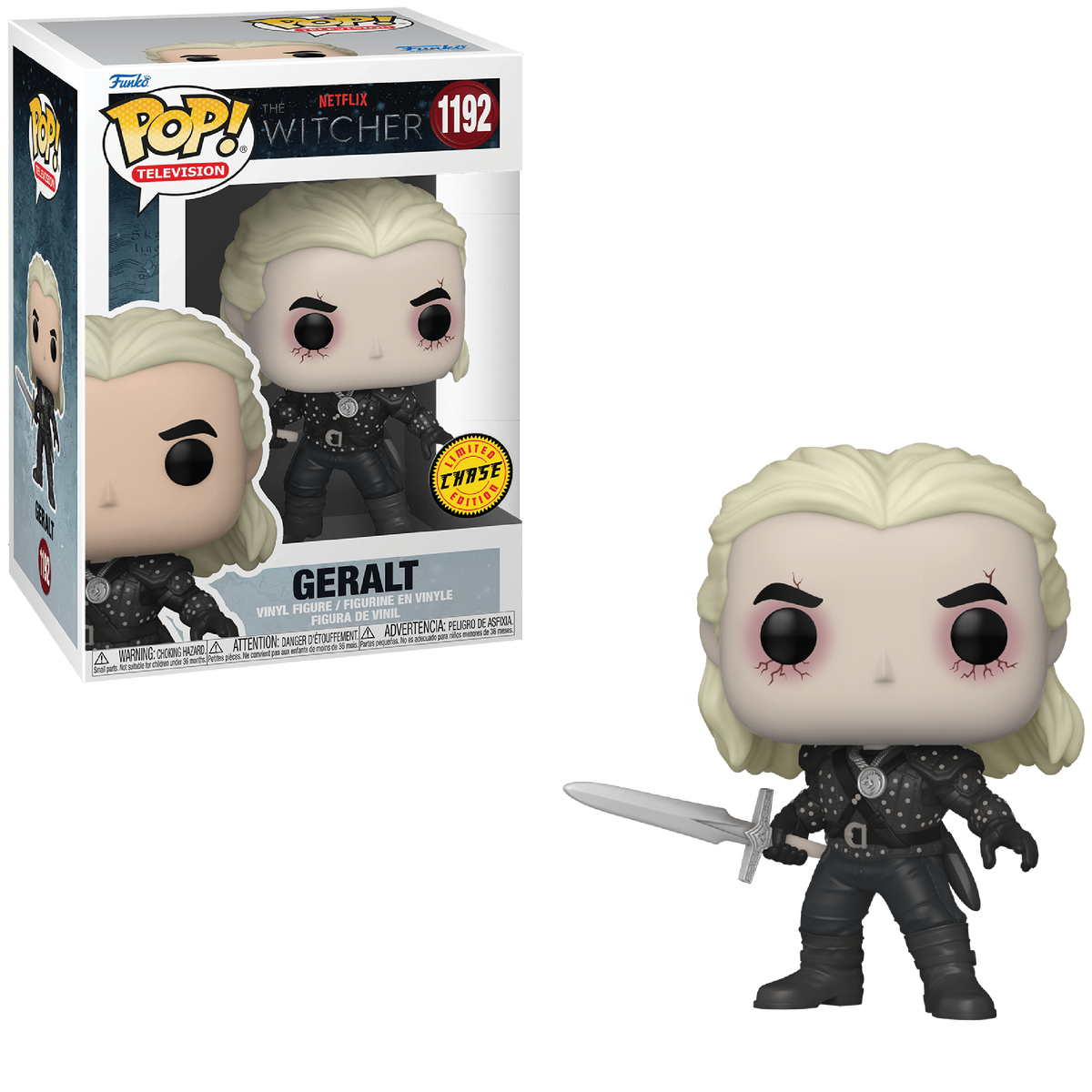 Funko Pop! Television The Witcher Geralt Chase figure from Shak's Pop Shop, detailed vinyl collectible with signature look.