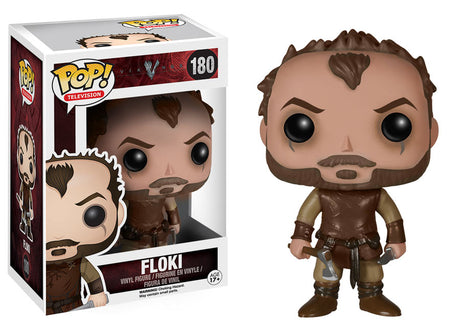 Funko Pop! Television Vikings Floki figure with box imperfection, featuring detailed character design and collectible packaging.
