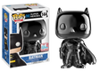 Funko Pop! Batman Black Chrome collectible figure from Heroes 2017 NYCC shared exclusive, featuring sleek black chrome finish.