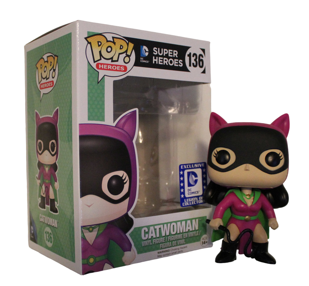 Funko Pop! figure of Heroes: CatWoman (Classic) from Legion of Collectors Exclusive, featuring CatWoman in her classic costume.