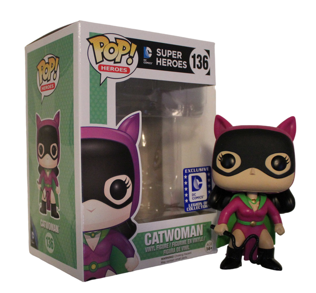 Funko Pop! figure of Heroes: CatWoman (Classic) from Legion of Collectors Exclusive, featuring CatWoman in her classic costume.
