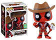 Funko Pop! figure of Marvel's Cowboy Deadpool from 2016 Summer Convention, with minor box imperfection, displayed front view.
