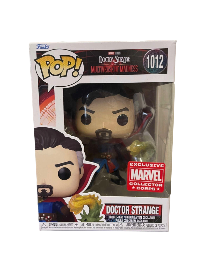 Funko Pop! figure of Doctor Strange with dragons from Marvel Multiverse of Madness, Marvel Collector Corps exclusive by Shak's Pop Shop