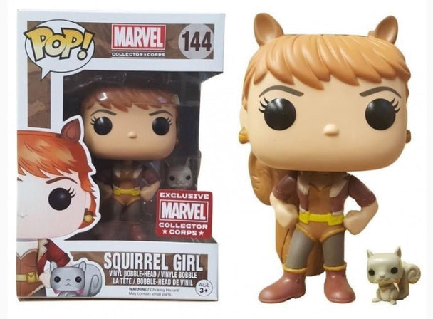 Funko Pop! figure of Marvel's Squirrel Girl from Marvel Collector Corps, featuring her in her signature costume and pose.