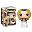 Damaged Funko Pop! figure of Tiffany (Chase) from Bride of Chucky, by Shak's Pop Shop, showing visible wear and damage.