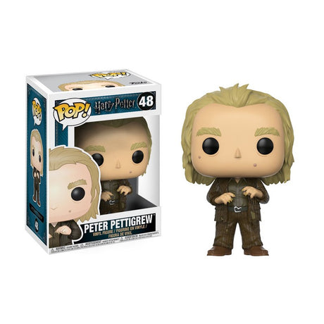 Funko Pop! figure of Peter Pettigrew from Harry Potter, collectible toy by Shak's Pop Shop, showing detailed character design.