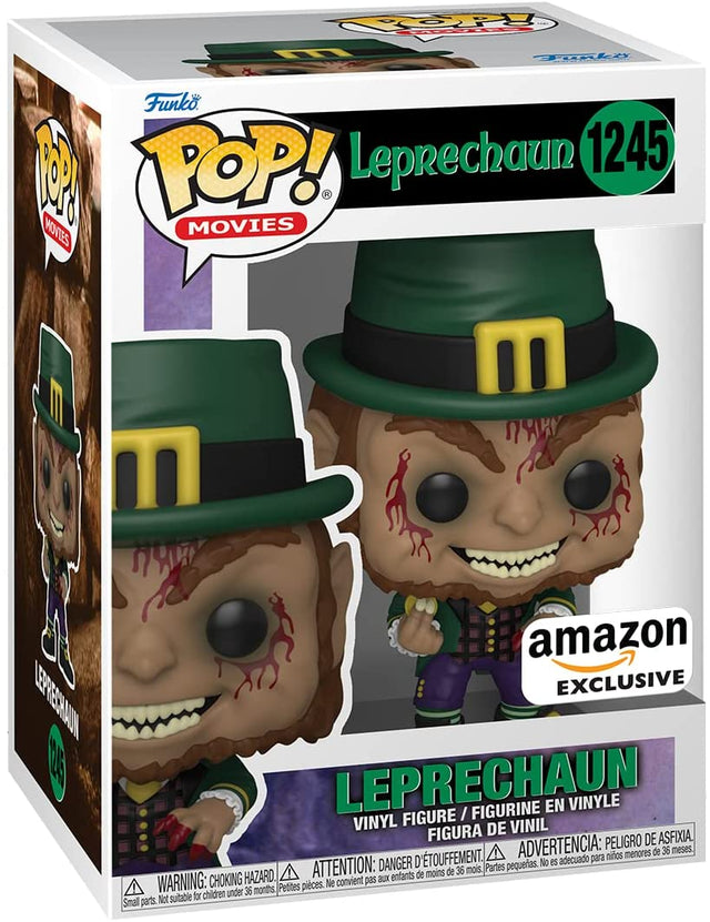Funko Pop! figure of Bloody Leprechaun from the Movies: Leprechaun series, collectible toy in original packaging.
