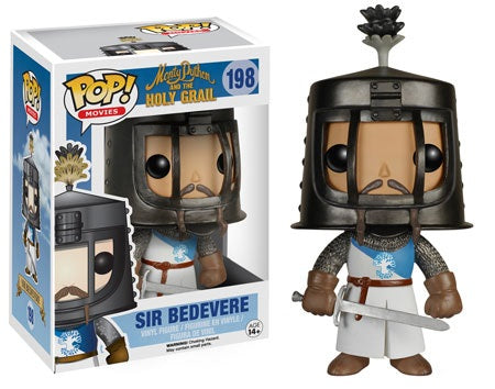 Funko Pop! figure of Sir Bedevere from Monty Python and the Holy Grail, featuring detailed design and vibrant colors.