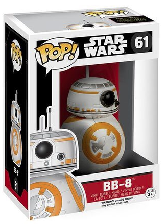 Funko Pop! figure of BB-8 from Star Wars, collectible toy with detailed design, in a display pose
