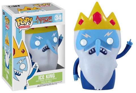 Funko Pop! figure of Ice King from Adventure Time, collectible toy by Shak's Pop Shop, featuring detailed character design.