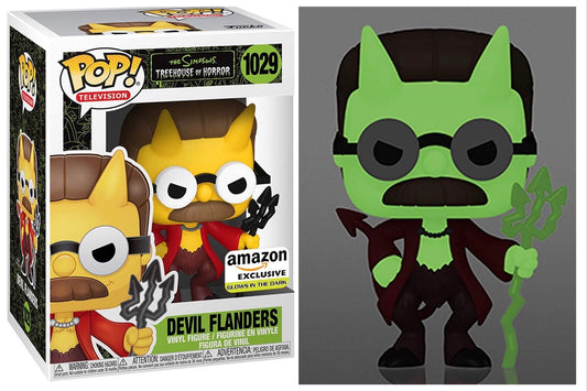 Funko Pop! Television: The Simpsons: Devil Flanders (Glow) (Amazon Exclusive) (Box Imperfection)